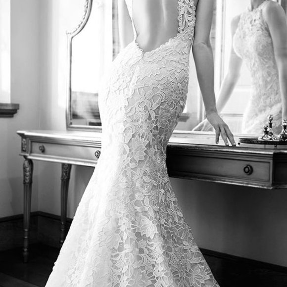 Martina Liana 611 Lace Halter Wedding Dress w/ Open Back! pen to offers! - Picture 1 of 12